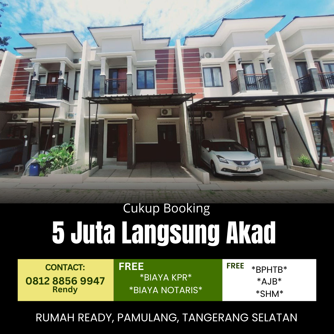Properti terdaftar untuk dijual atau disewa - Rumah Siap Huni, Dp0% Free Biaya-biaya 